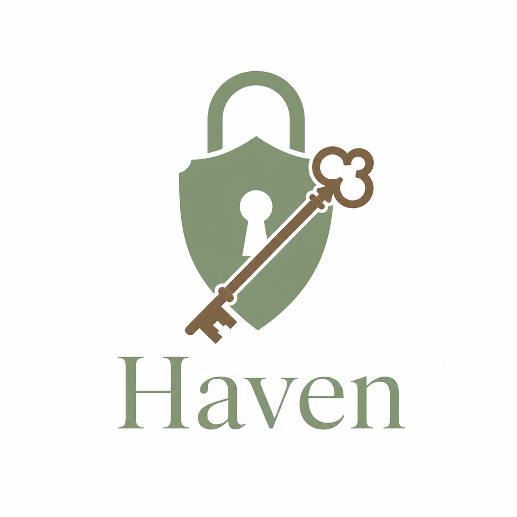 Haven logo — a secure padlock and key shield mark